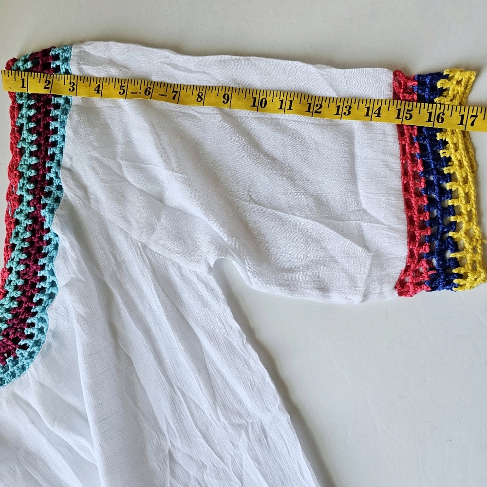 Cupshe White Crochet Tassel Beach Cover Up Tunic Boho Fringe Swim Coverup S/M - Picture 12 of 13